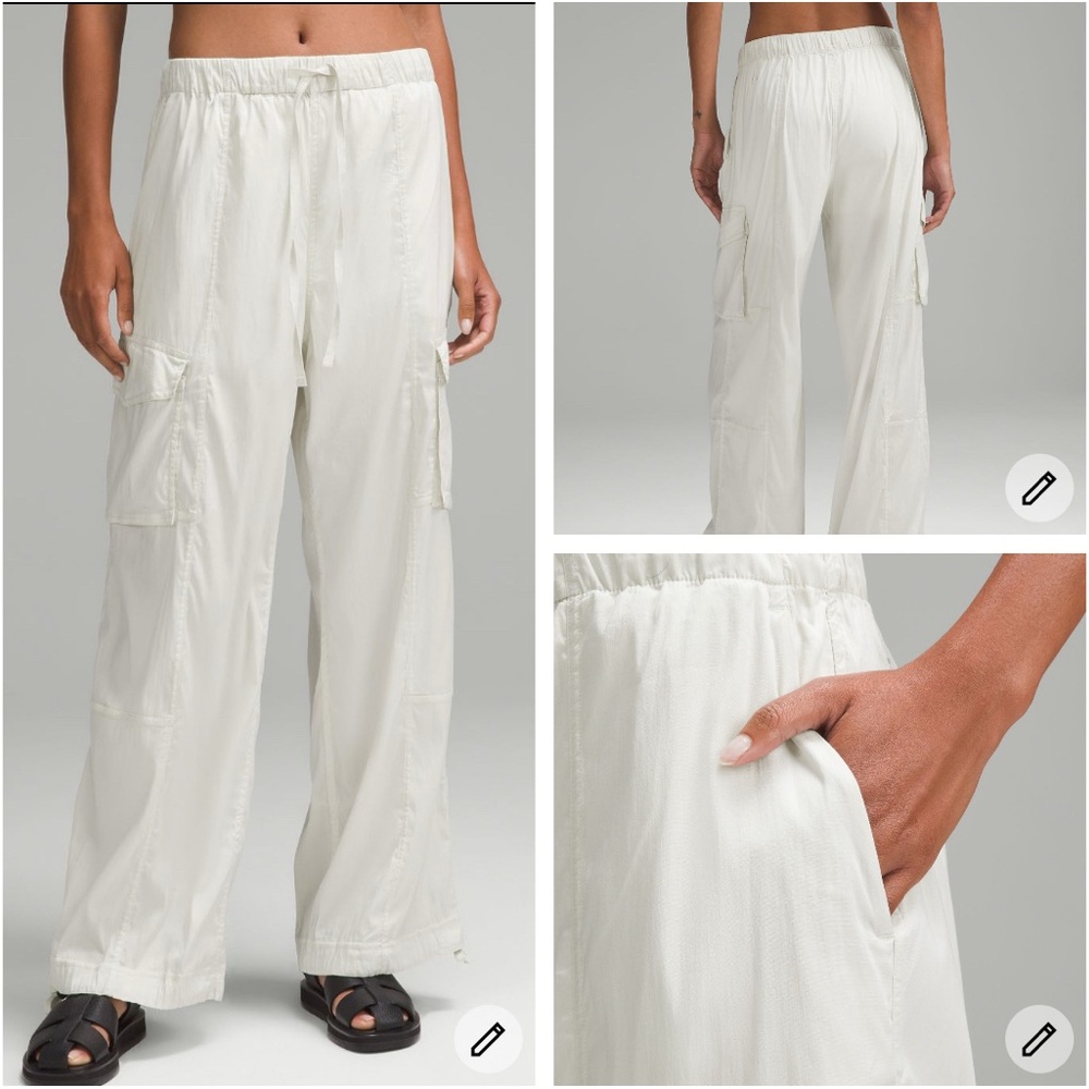 Lululemon Lightweight Adjustable Mid-Rise Cargo Pant Bone Size L NWT